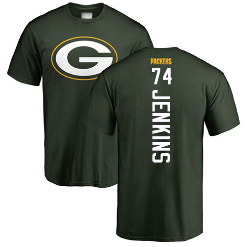 Men Green Bay Packers Green #74 Jenkins Elgton Backer Nike NFL T Shirt